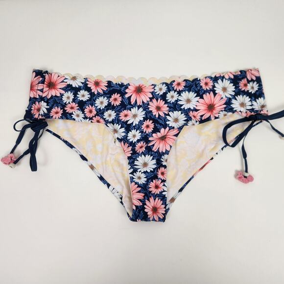Agua Bendita Ross Eda Bikini Bottom Floral Daisy Blue Size 3XL NWT - Picture 2 of 6